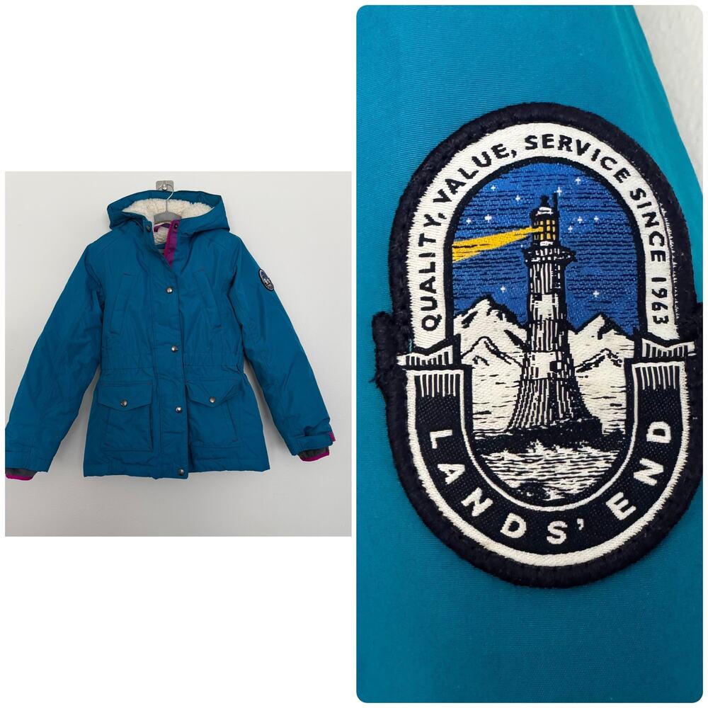 Lands' End Expedition Down Winter Parka in Teal- Grow-A-Long